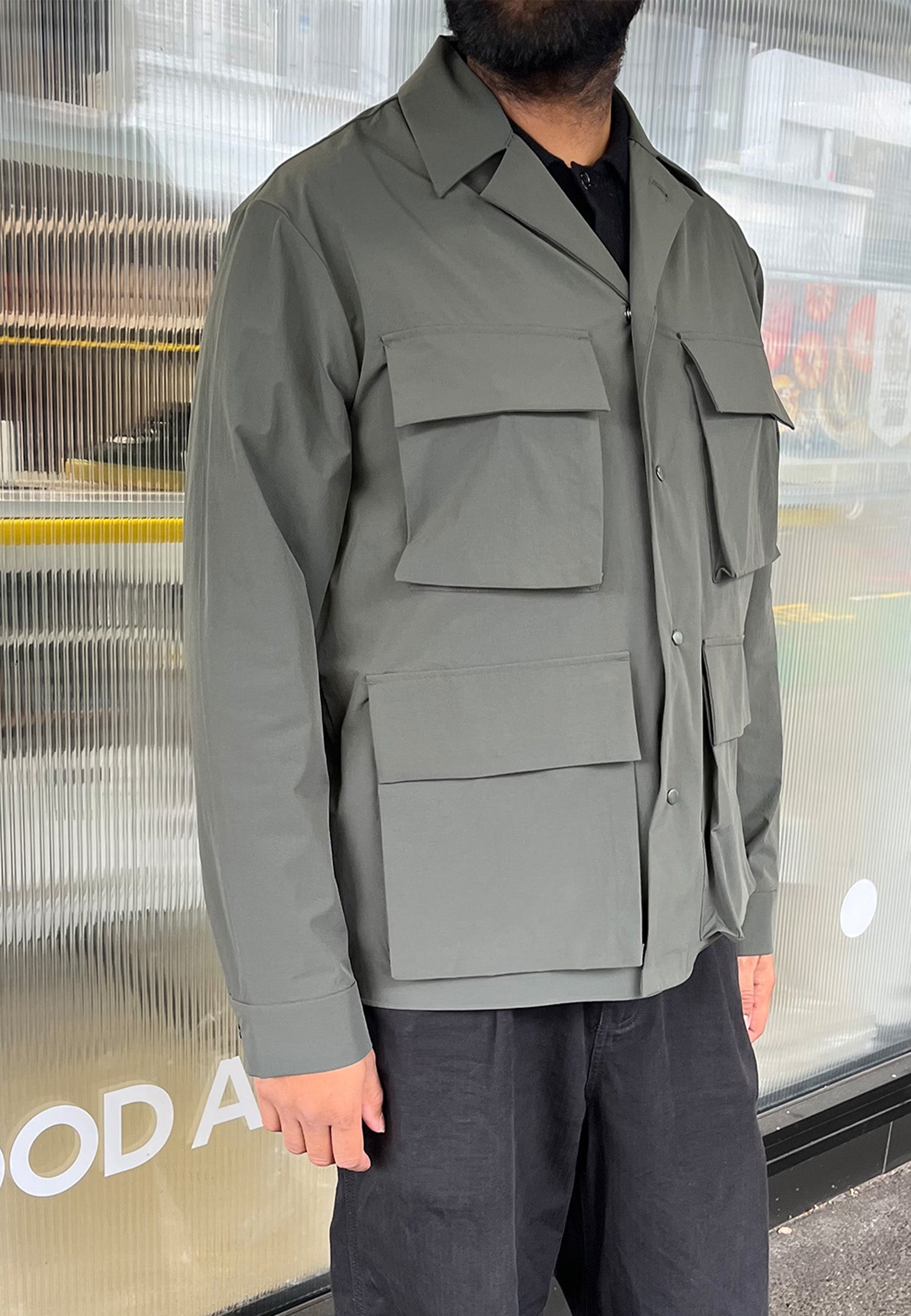 Mads Travel Light Overshirt Jacket - Black Olive