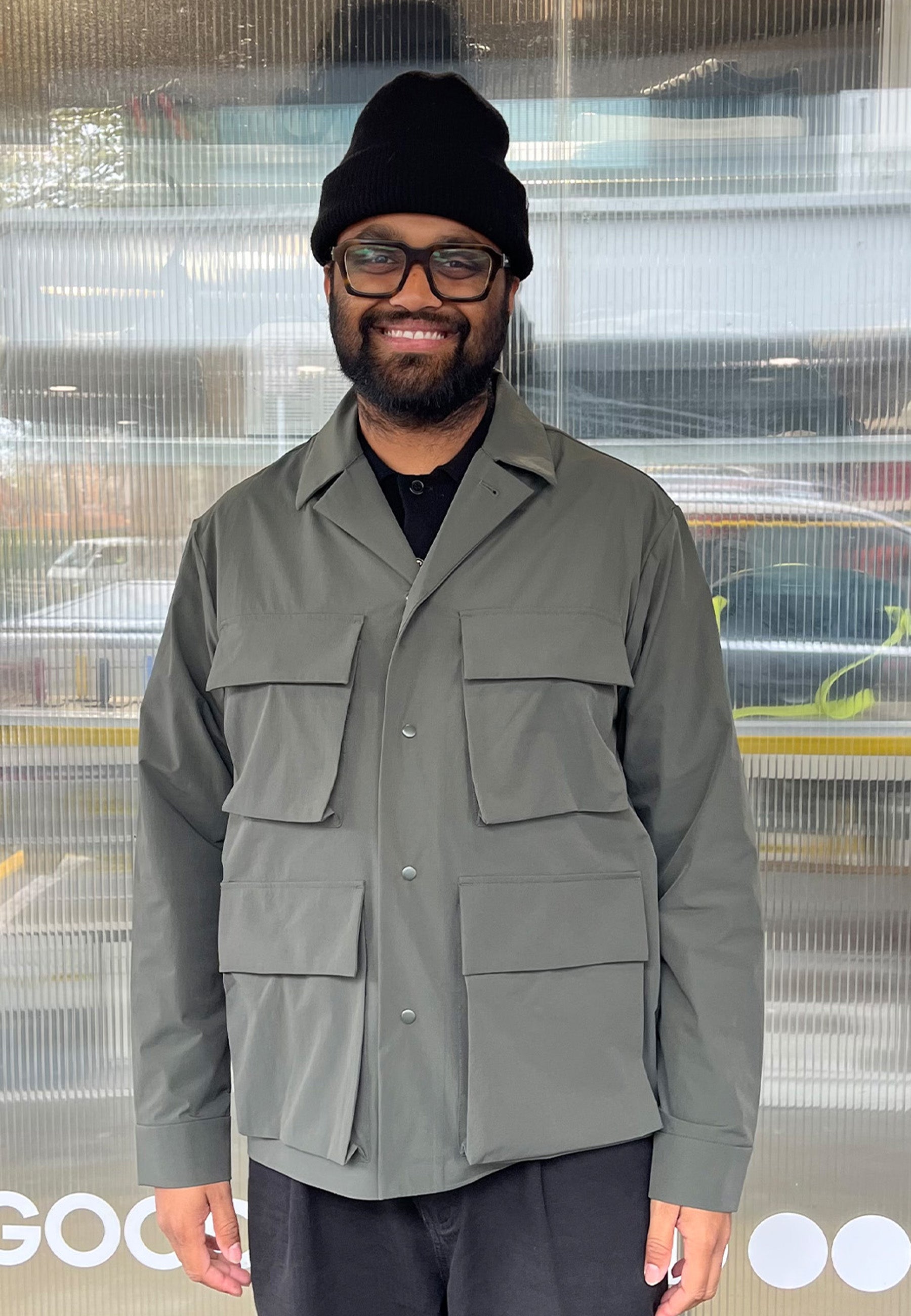 Mads Travel Light Overshirt Jacket - Black Olive