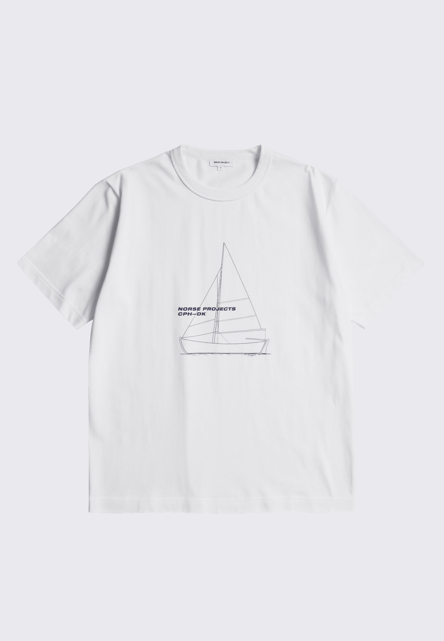 Holger Organic Boat Print T-Shirt - White