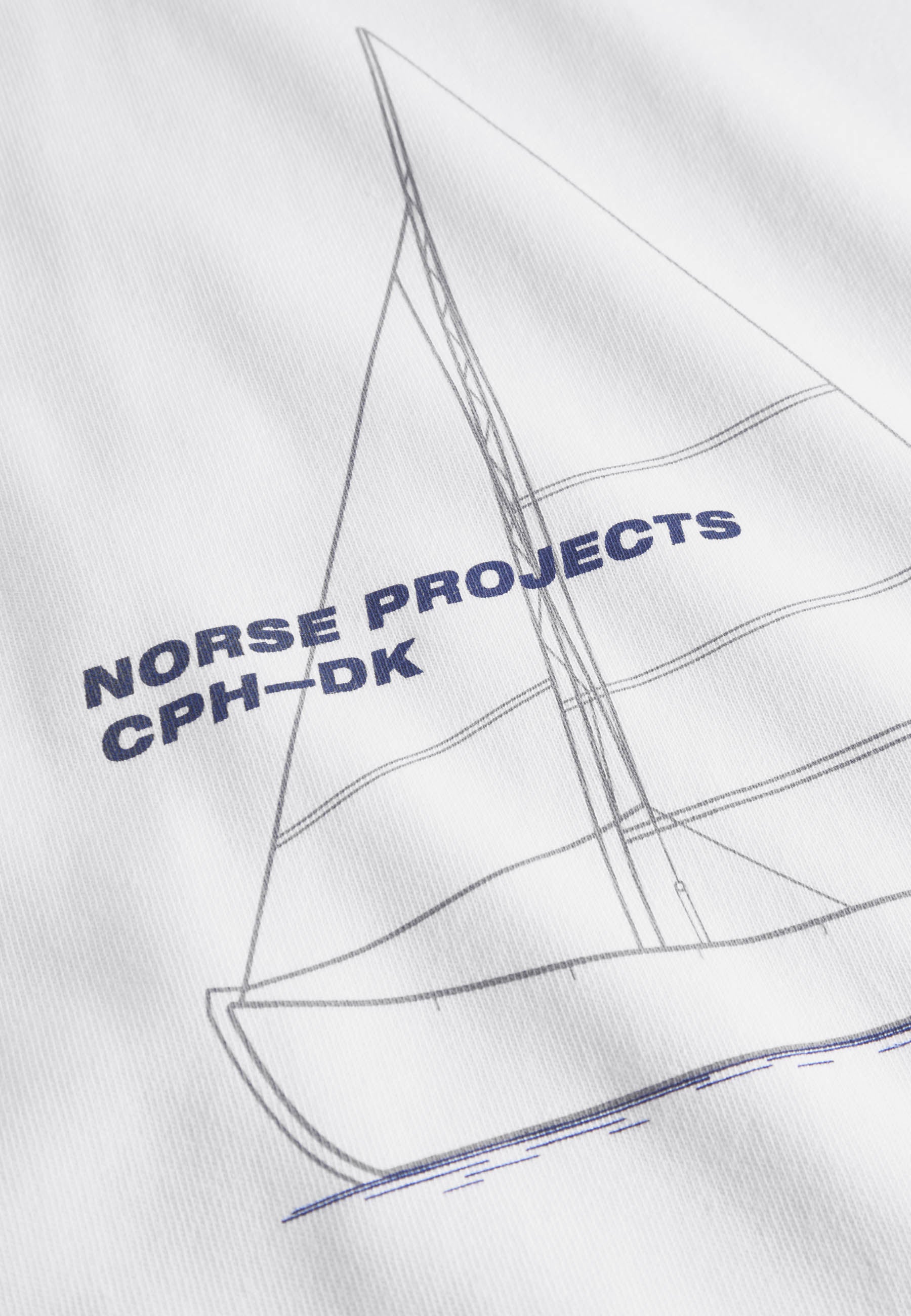 Holger Organic Boat Print T-Shirt - White