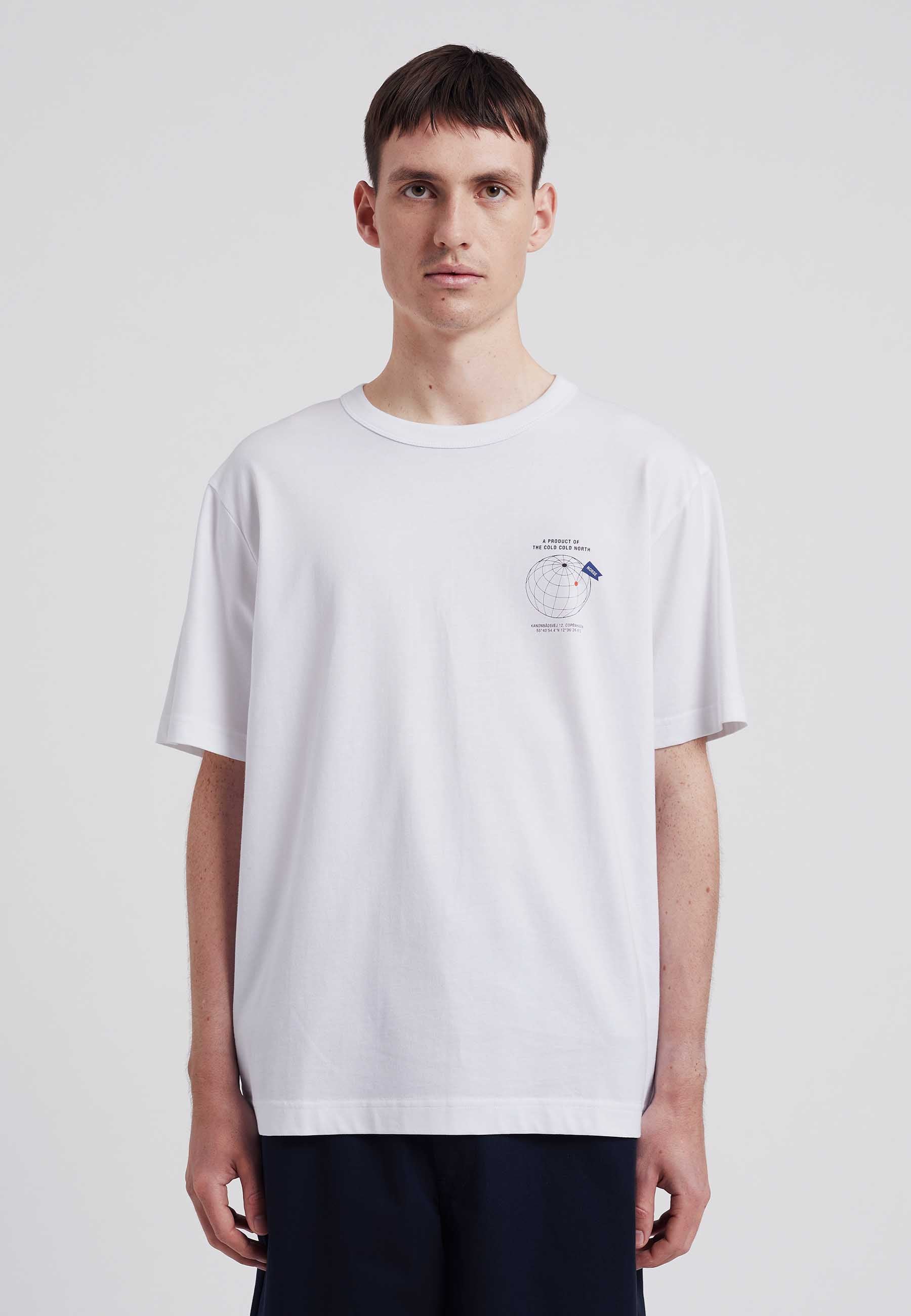 Holger Organic Globe Print T-Shirt - White