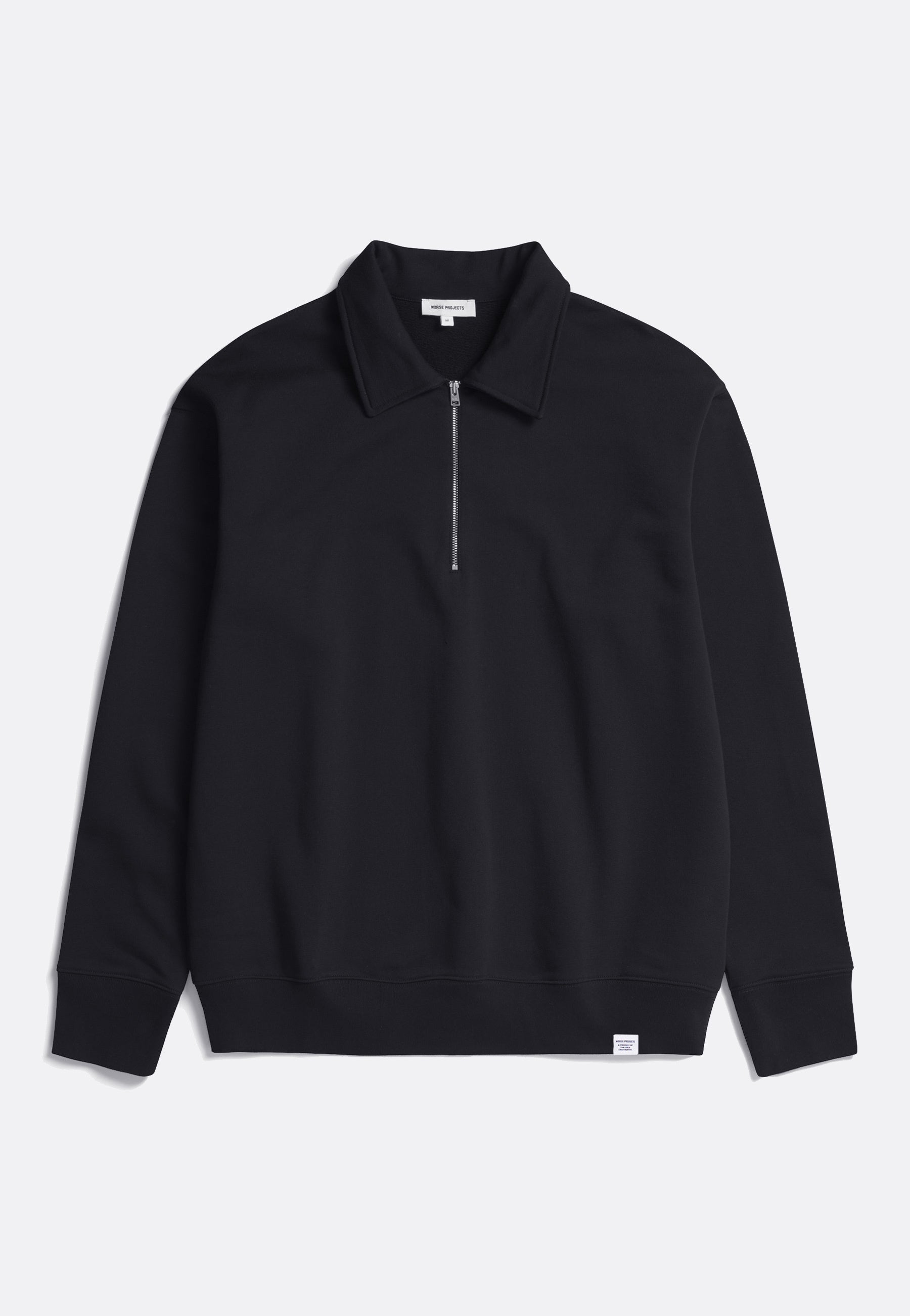 Ketel Relaxed Organic half Zip - Black