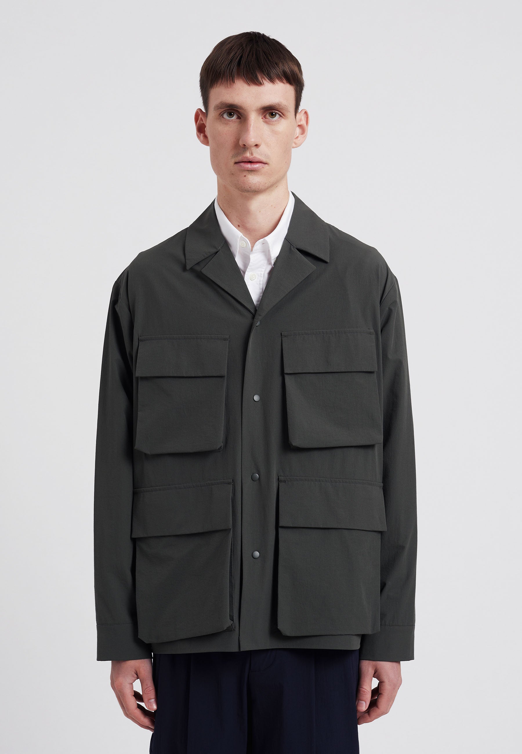 Mads Travel Light Overshirt Jacket - Black Olive