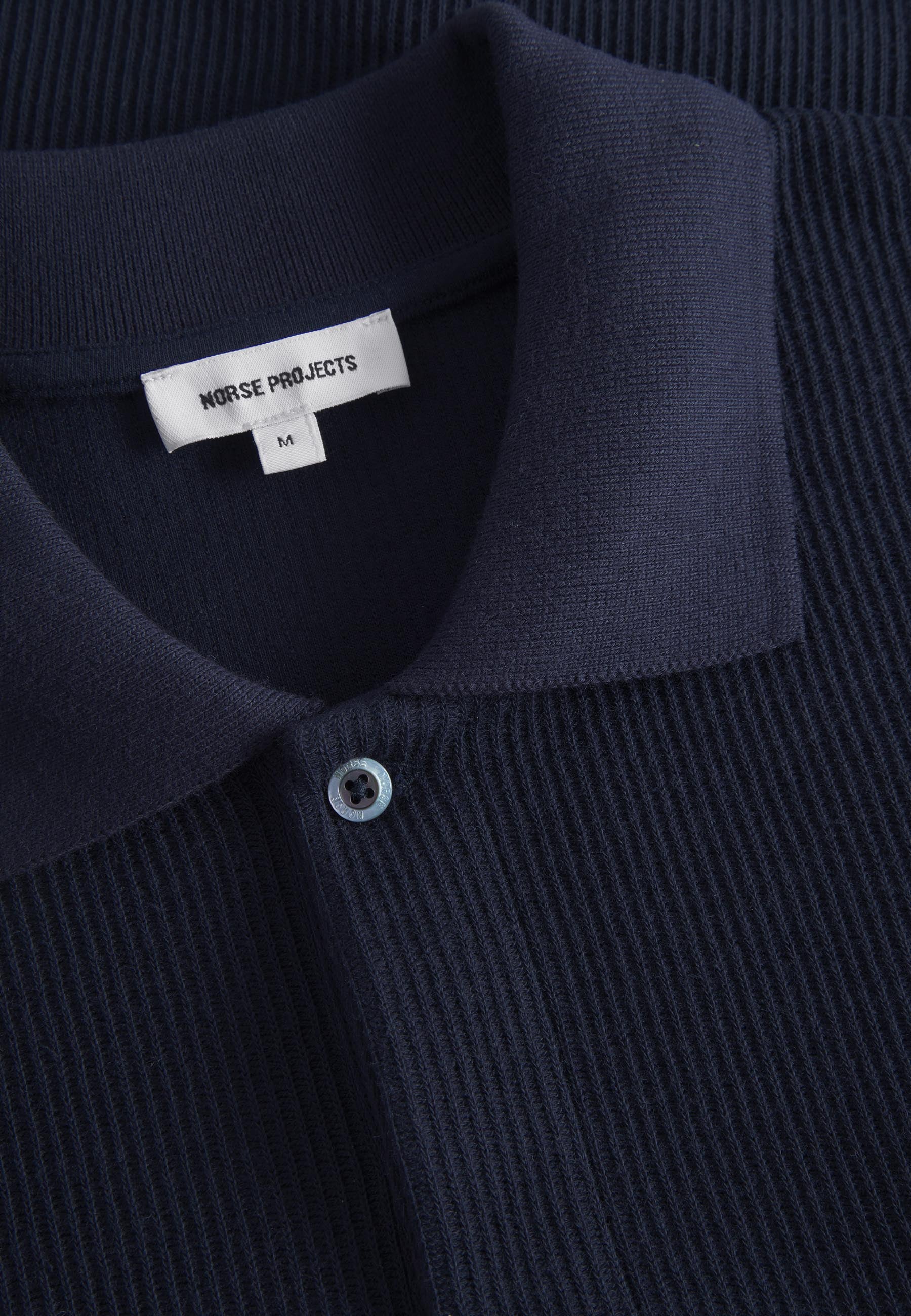 Ruben Double Face LS Polo - Dark Navy