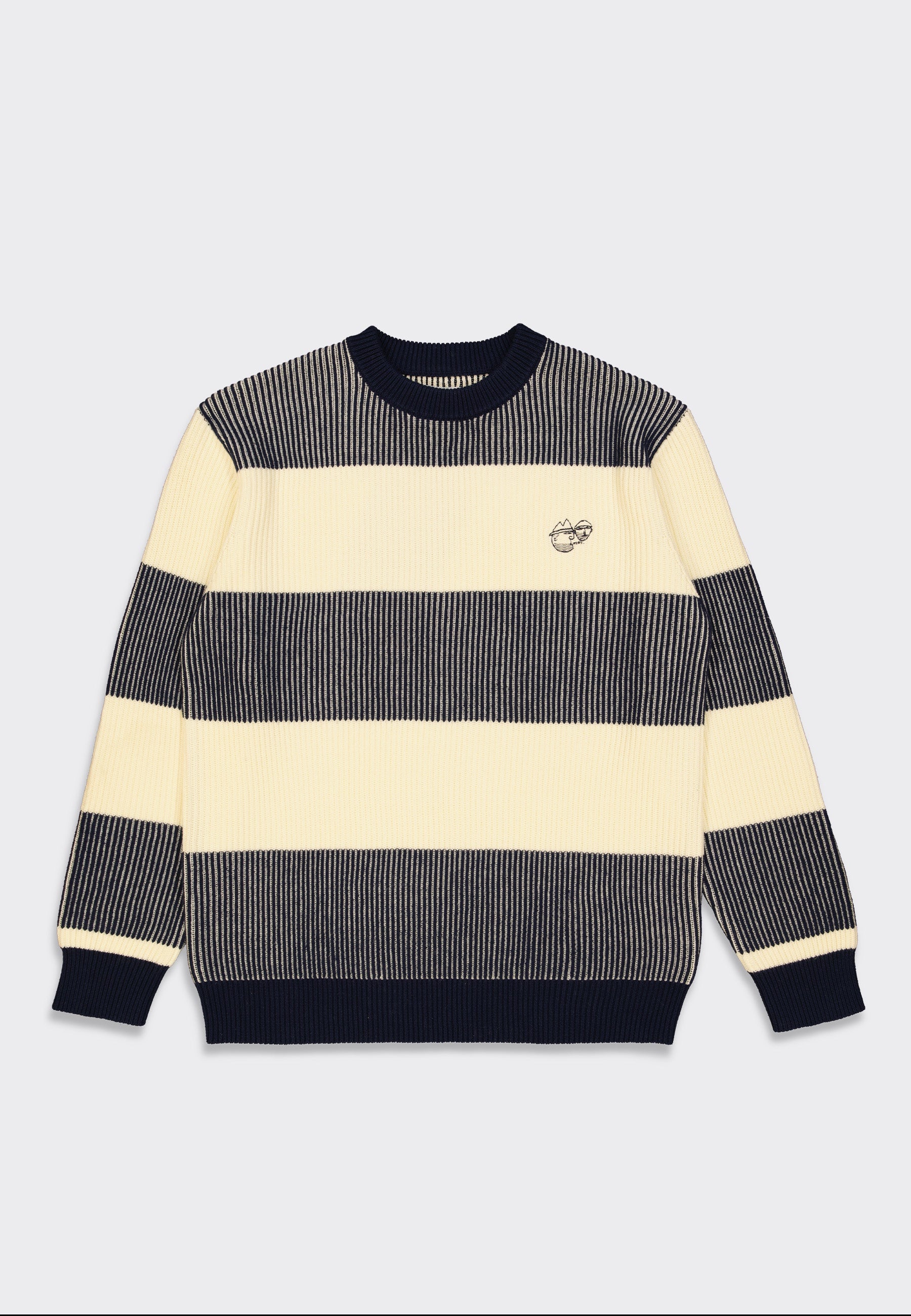 Pssst Knitted Sweater - Cream/Navy
